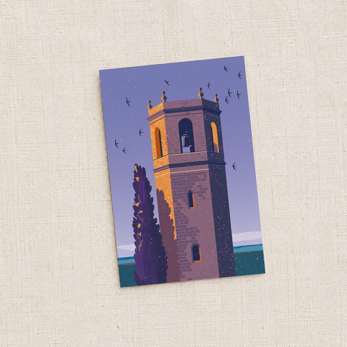 Postal | El campanario Cervera del Maestre