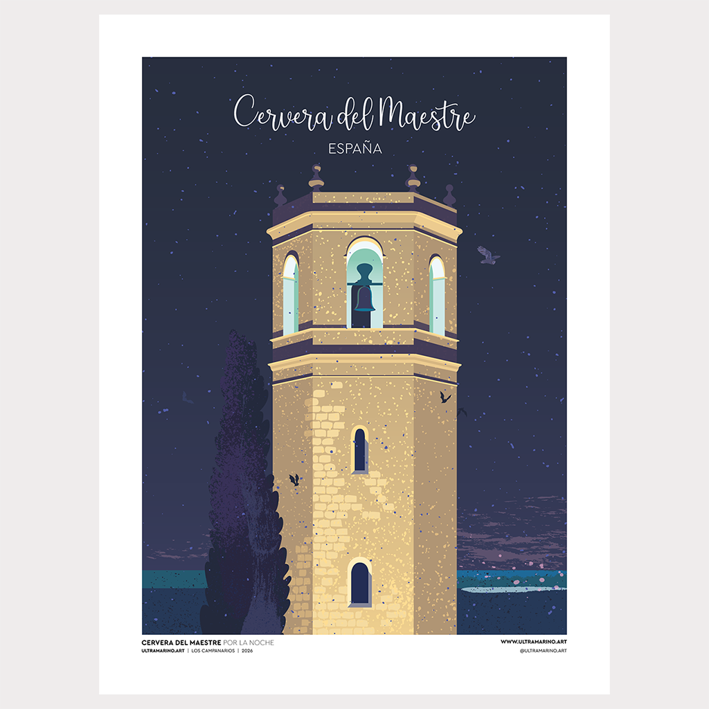 Cervera del Maestre | el Campanario por la noche