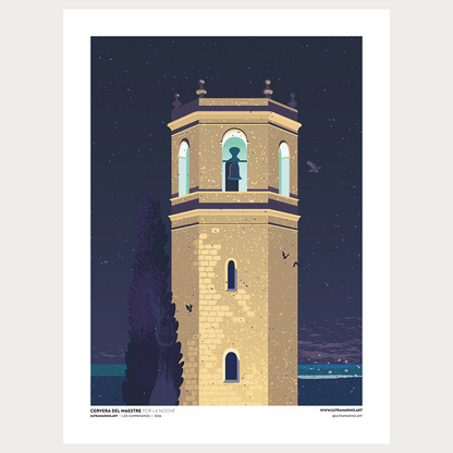 Cervera del Maestre | el Campanario por la noche